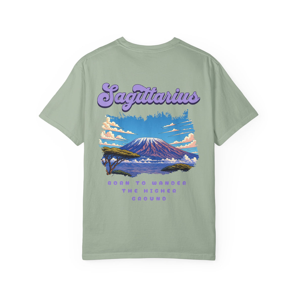 BACK PRINT Sagittarius Mountain Landscape Back Design T-shirt | Zodiac Astrology Tee
