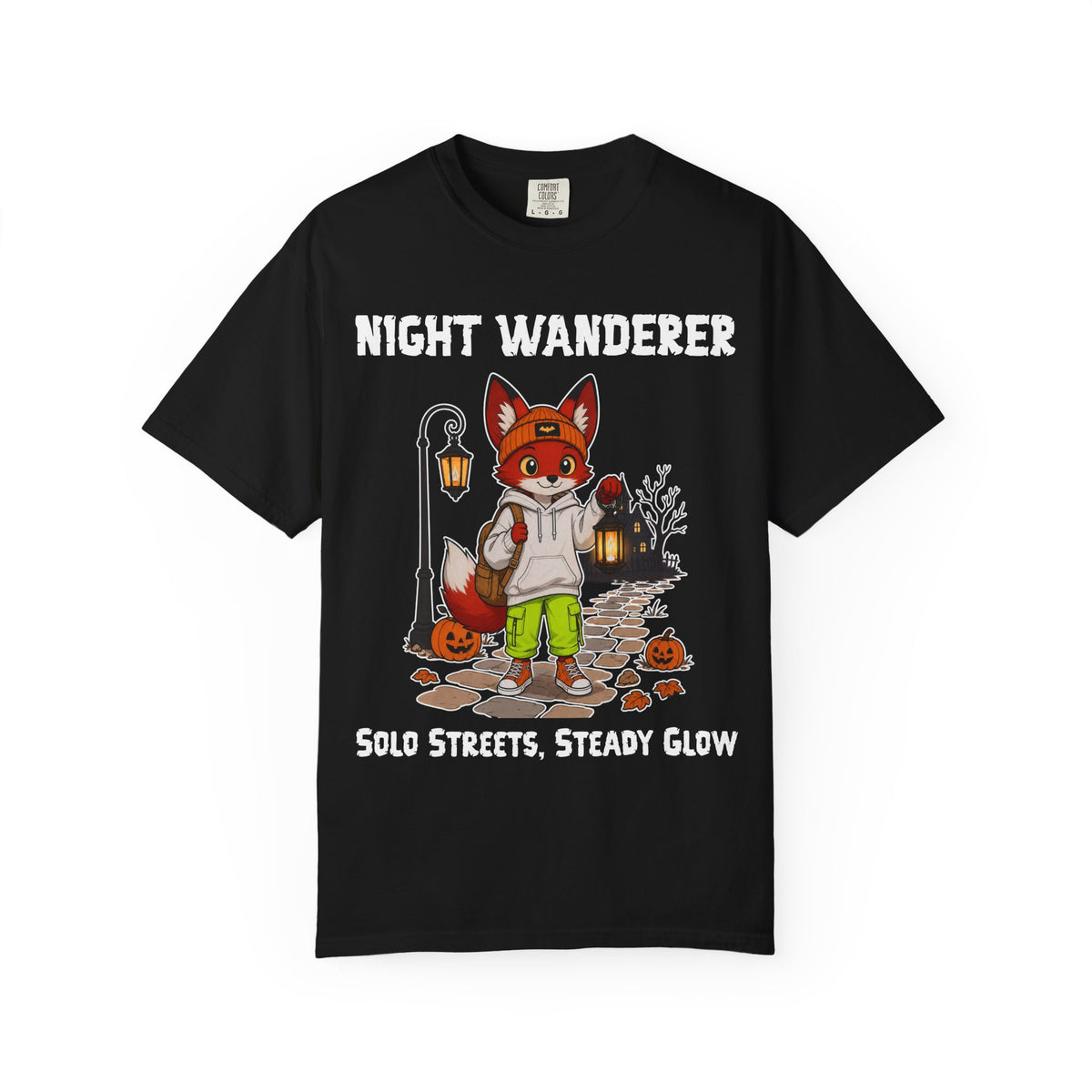 Comfort Color Sold Streets Steady Glow Halloween T-Shirt | Fox Illustration T-Shirt | Spooky season shirt | Night Wanderer Club