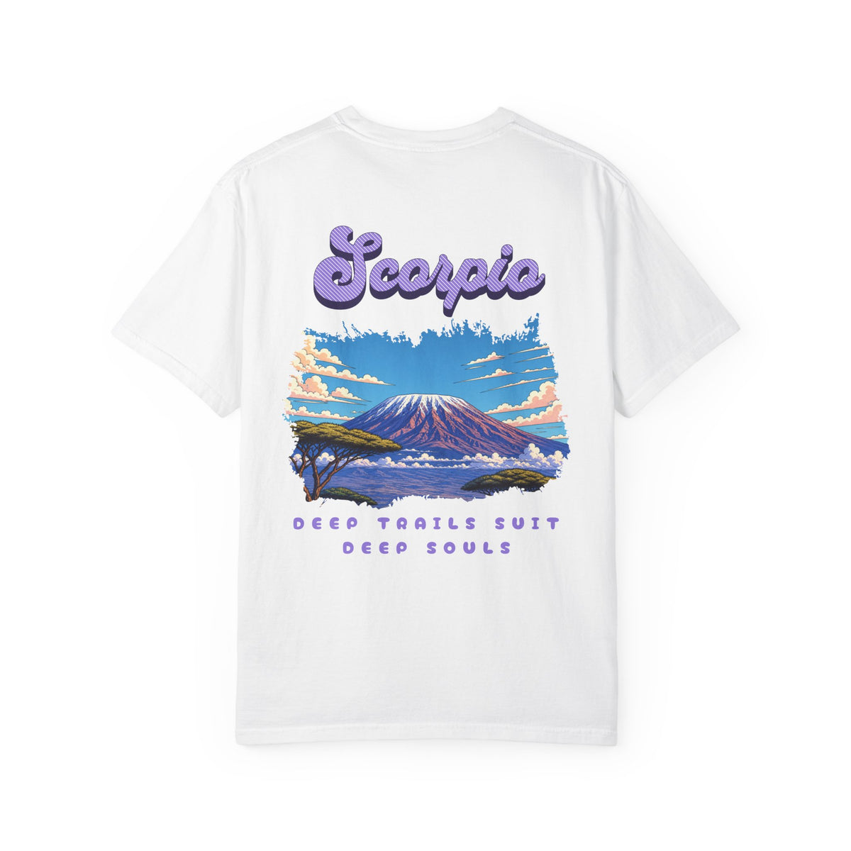 Scorpio mountain landscape Back Design T-shirt | astrology zodiac design