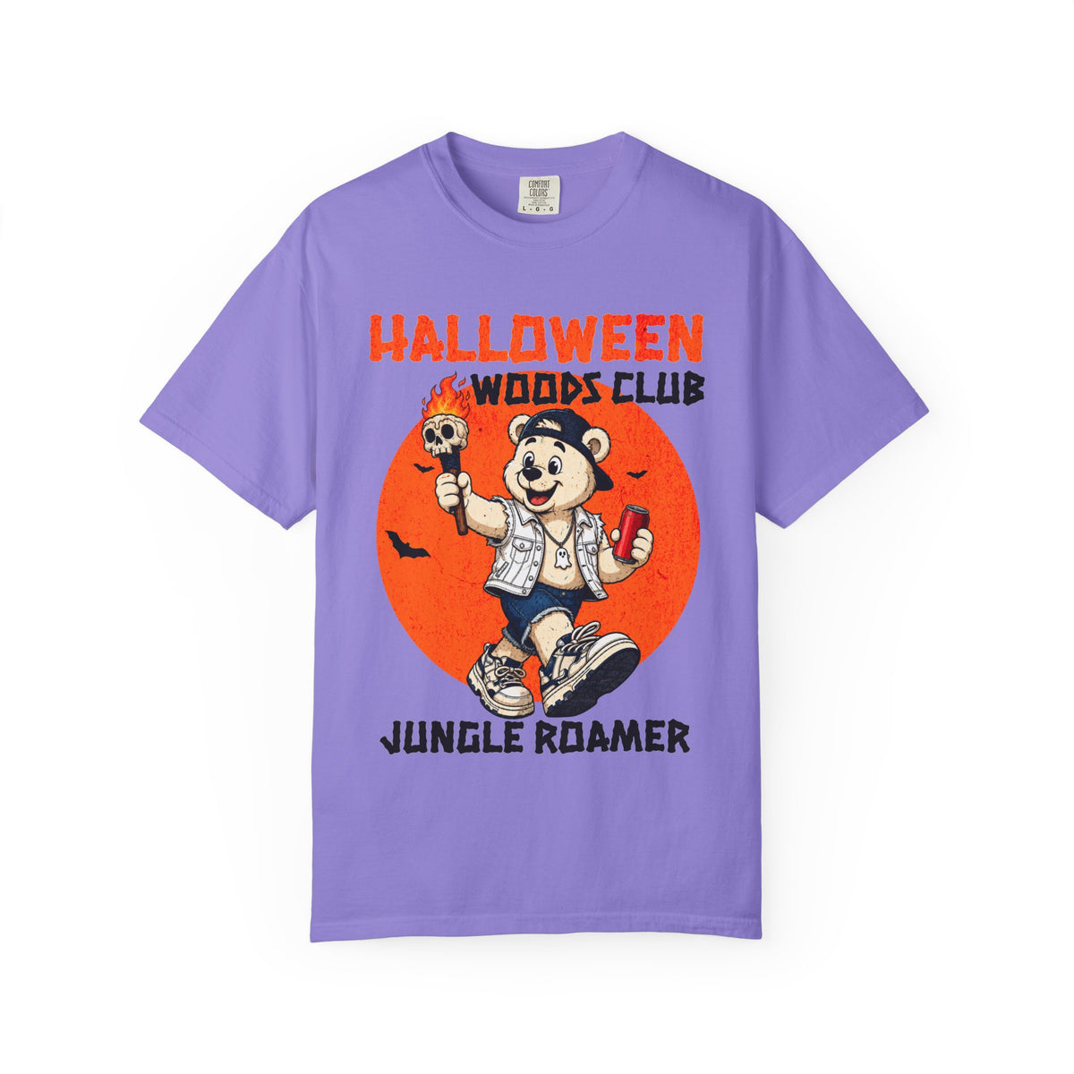 Halloween Woods Club Jungle Roamer T-shirt | Vintage Cartoon Bear Design