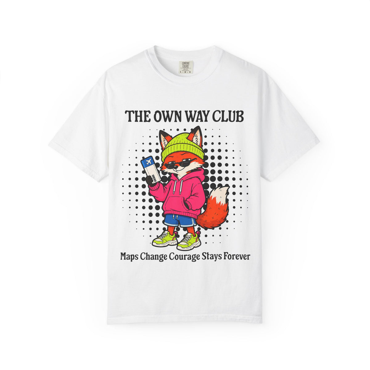 The Own Way Club Fox with Map T-shirt | Maps Change Courage Stays Forever