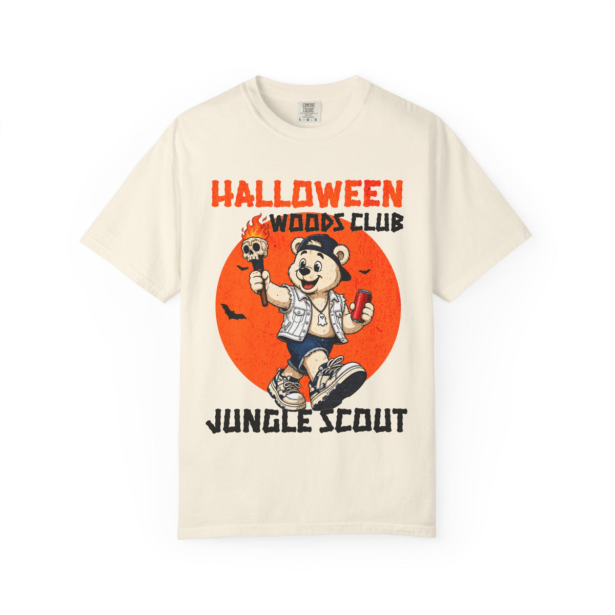 Halloween Woods Club Jungle Scout T-shirt | Vintage Cartoon Bear Design