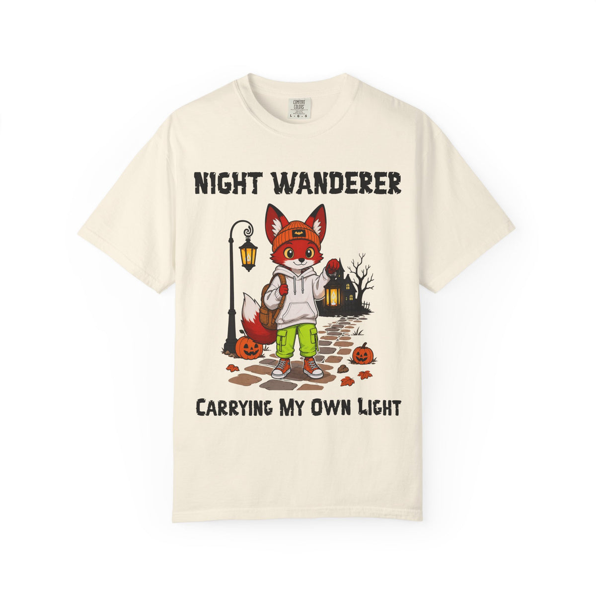 Comfort Color Carrying My Own Light Halloween T-Shirt | Fox Illustration T-Shirt | Spooky season shirt | Night Wanderer Club