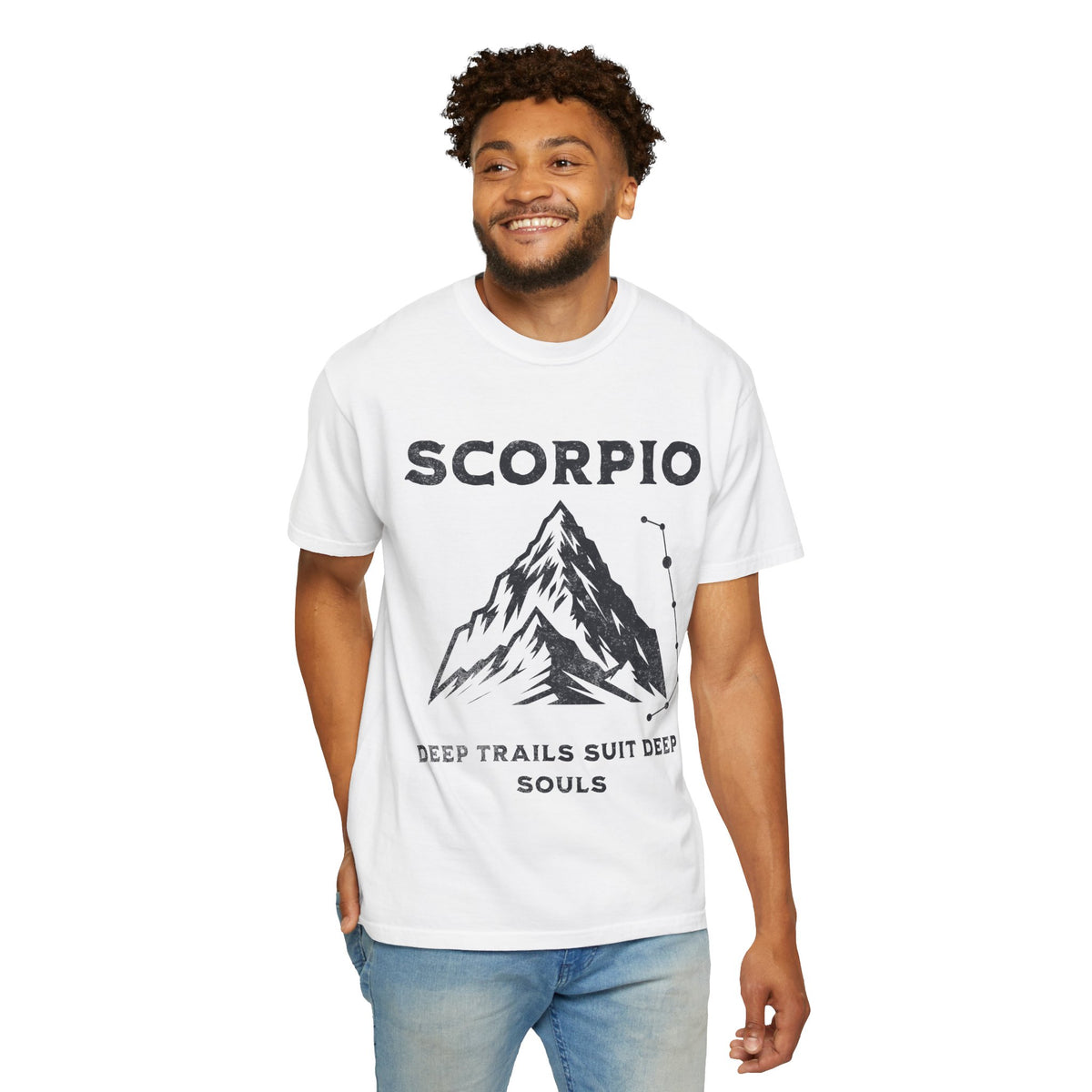Scorpio Mountain Constellation T-Shirt | Zodiac Graphic Tee, Deep Trails