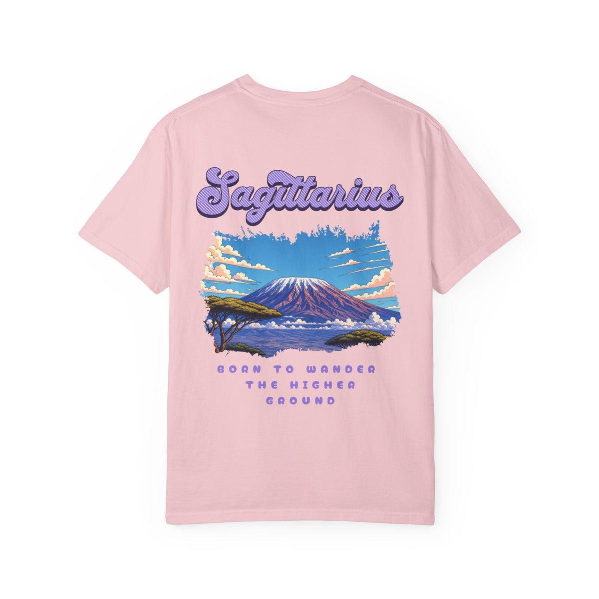 BACK PRINT Sagittarius Mountain Landscape Back Design T-shirt | Zodiac Astrology Tee