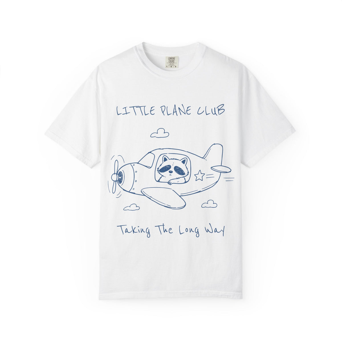 Little Plane Club raccoon airplane T-Shirt | Cute pilot illustration