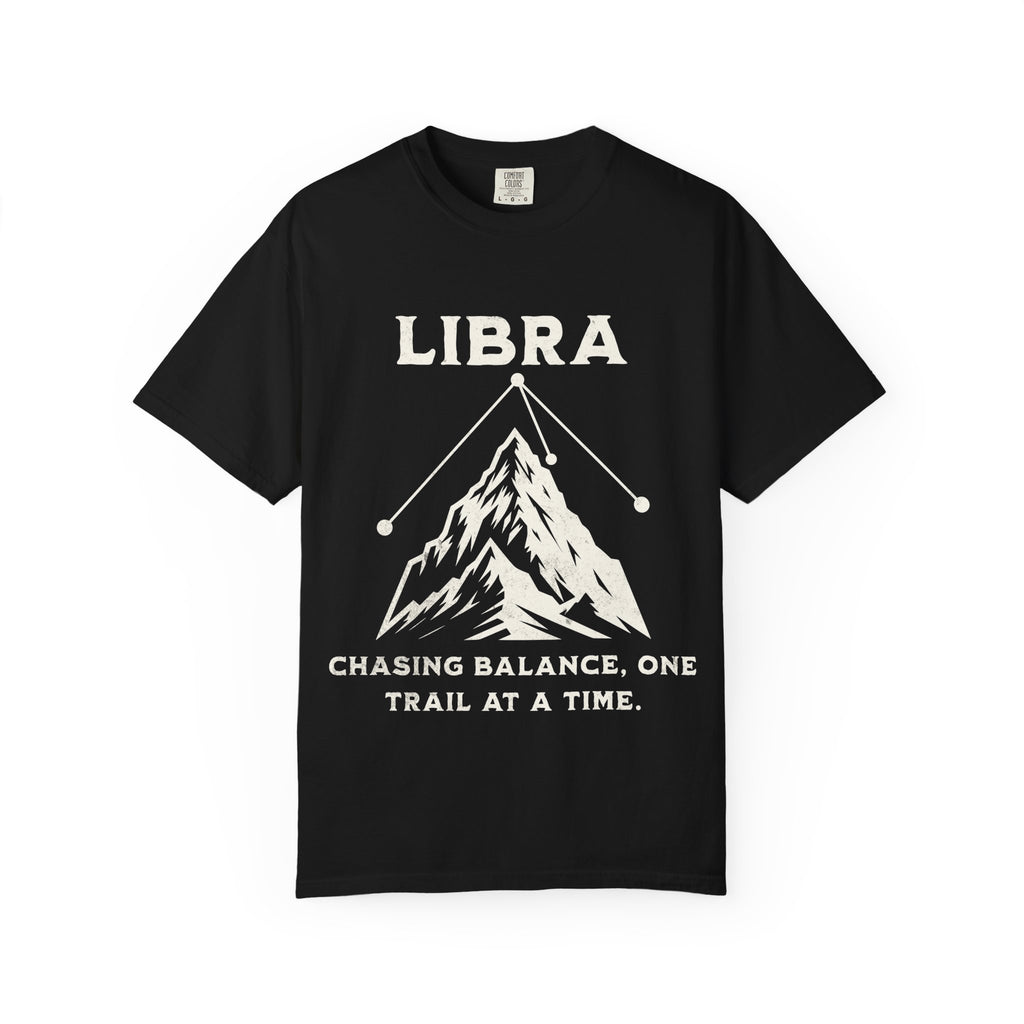 Libra Mountain Design T-shirt | Chasing Balance, One Trail at a Time