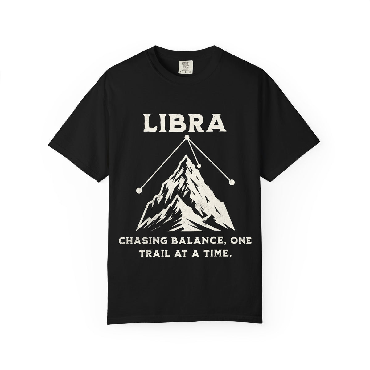 Libra Mountain Design T-shirt | Chasing Balance, One Trail at a Time