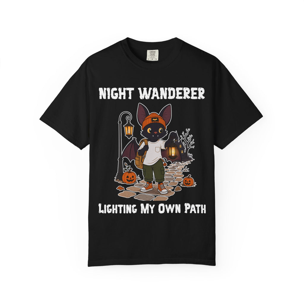 Lighting my own path Halloween T-Shirt | Bat Illustration T-Shirt | Spooky season shirt | Night Wanderer Club