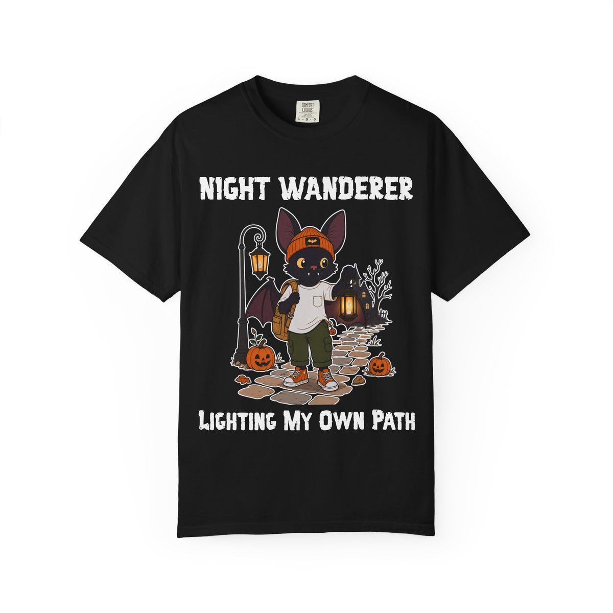 Lighting my own path Halloween T-Shirt | Bat Illustration T-Shirt | Spooky season shirt | Night Wanderer Club
