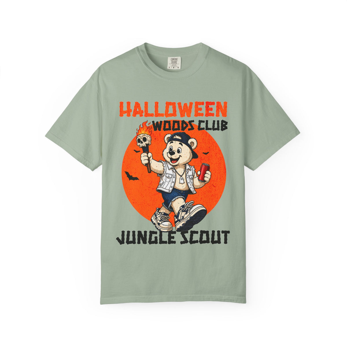 Halloween Woods Club Jungle Scout T-shirt | Vintage Cartoon Bear Design