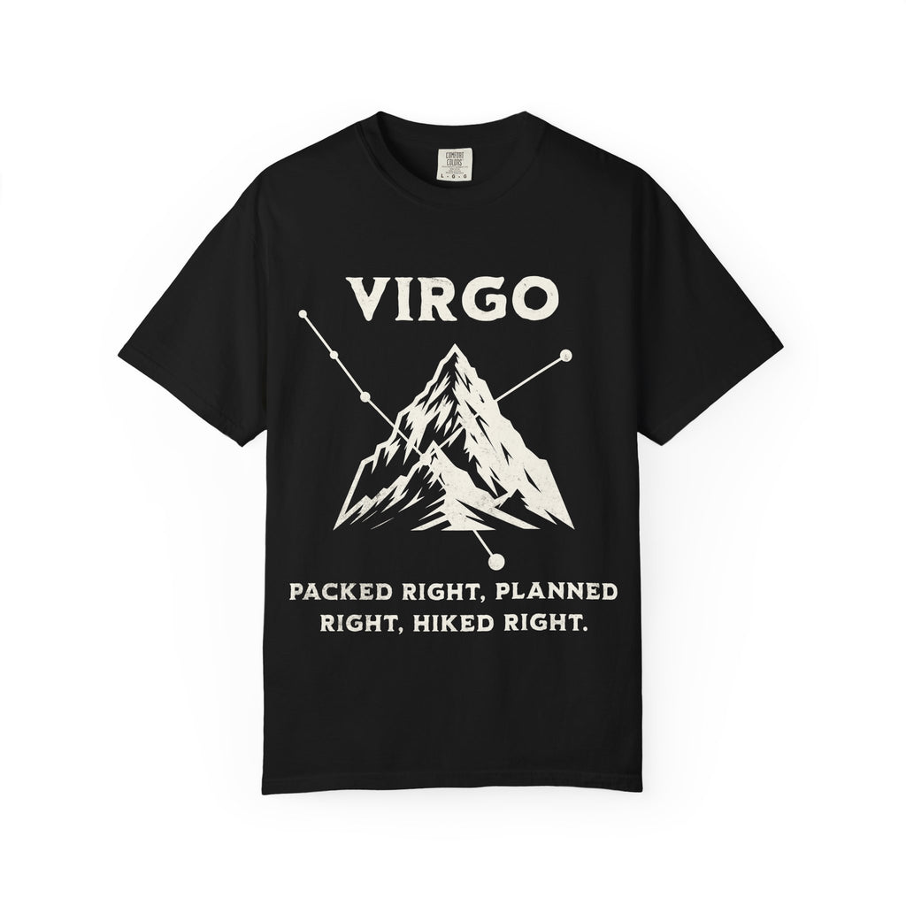 Virgo Mountain Graphic T-shirt | Astrology Zodiac Tee, Hiking Theme