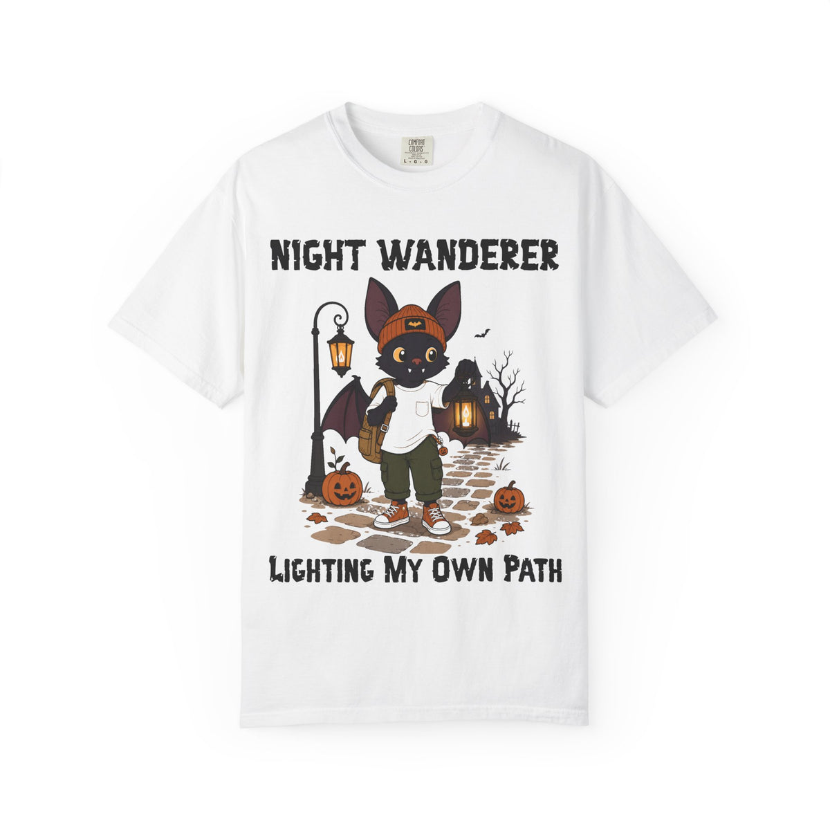 Lighting my own path Halloween T-Shirt | Bat Illustration T-Shirt | Spooky season shirt | Night Wanderer Club