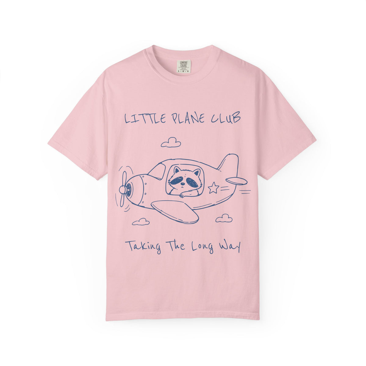 Little Plane Club raccoon airplane T-Shirt | Cute pilot illustration