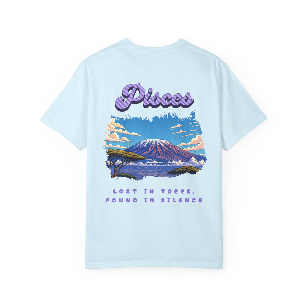 Pisces Mountain Landscape Back Design T-Shirt | Zodiac Pisces Tee