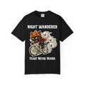 Comfort Color Fear Never Heard Halloween T-Shirt | Cat on Bike Shirt | Halloween Pumpkin Ghosts t-shirt | Night Wanderer Club