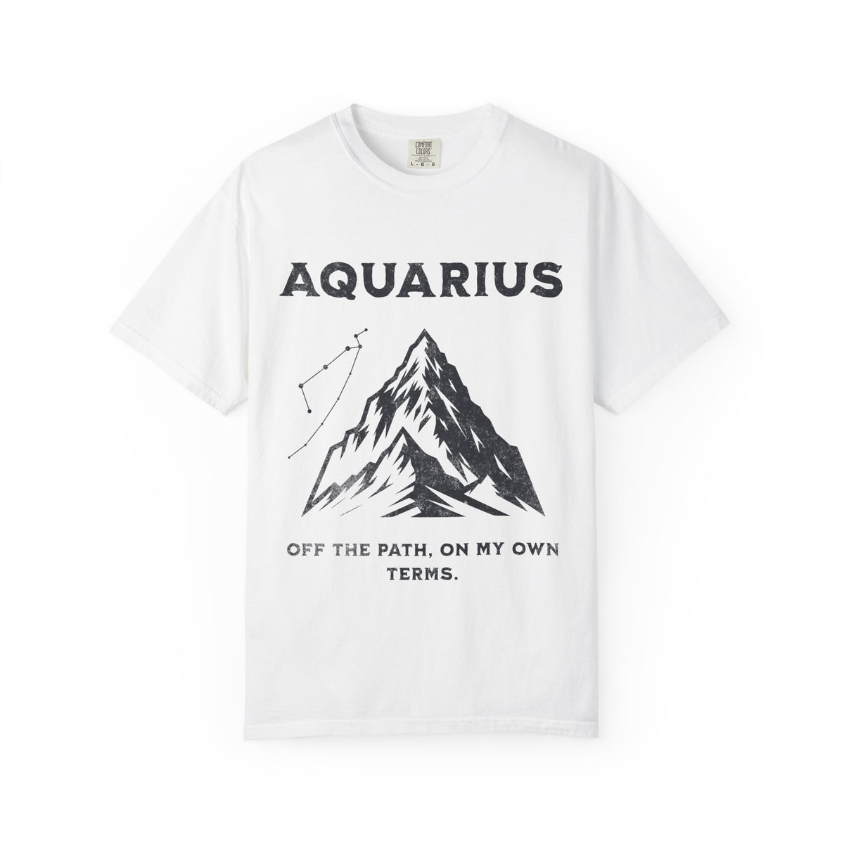 Aquarius Mountain Constellation T-shirt | Zodiac Tee, 'Off the Path' Quote