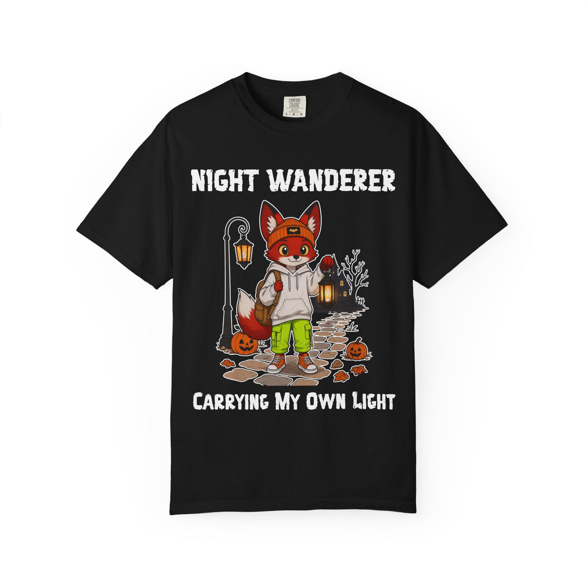 Comfort Color Carrying My Own Light Halloween T-Shirt | Fox Illustration T-Shirt | Spooky season shirt | Night Wanderer Club