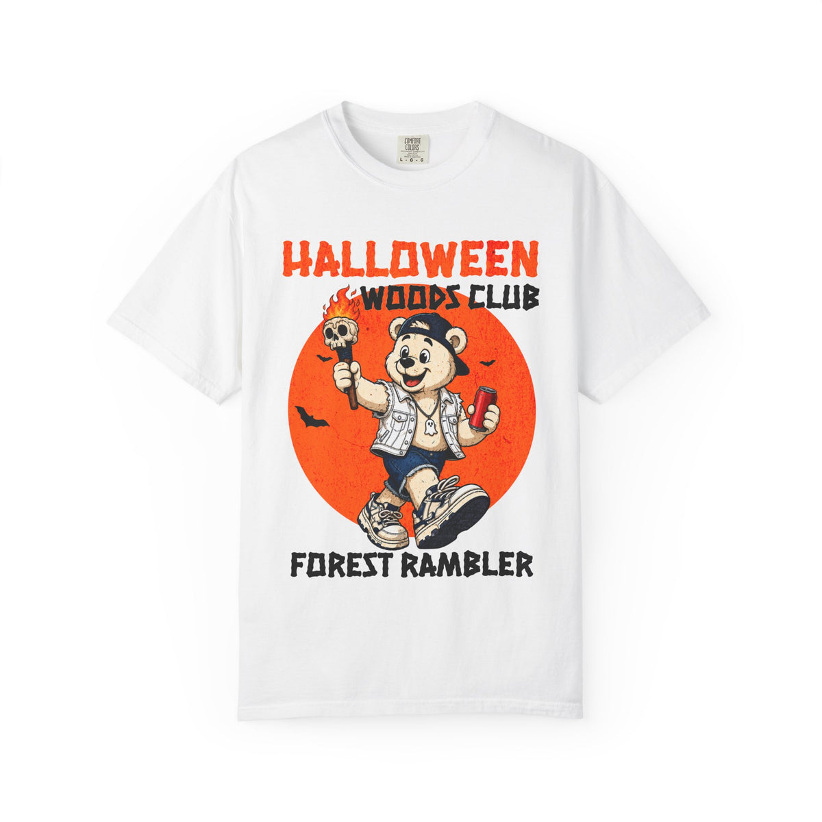 Halloween Woods Club Forest Rambler T-Shirt | Spooky Vintage Bear Design