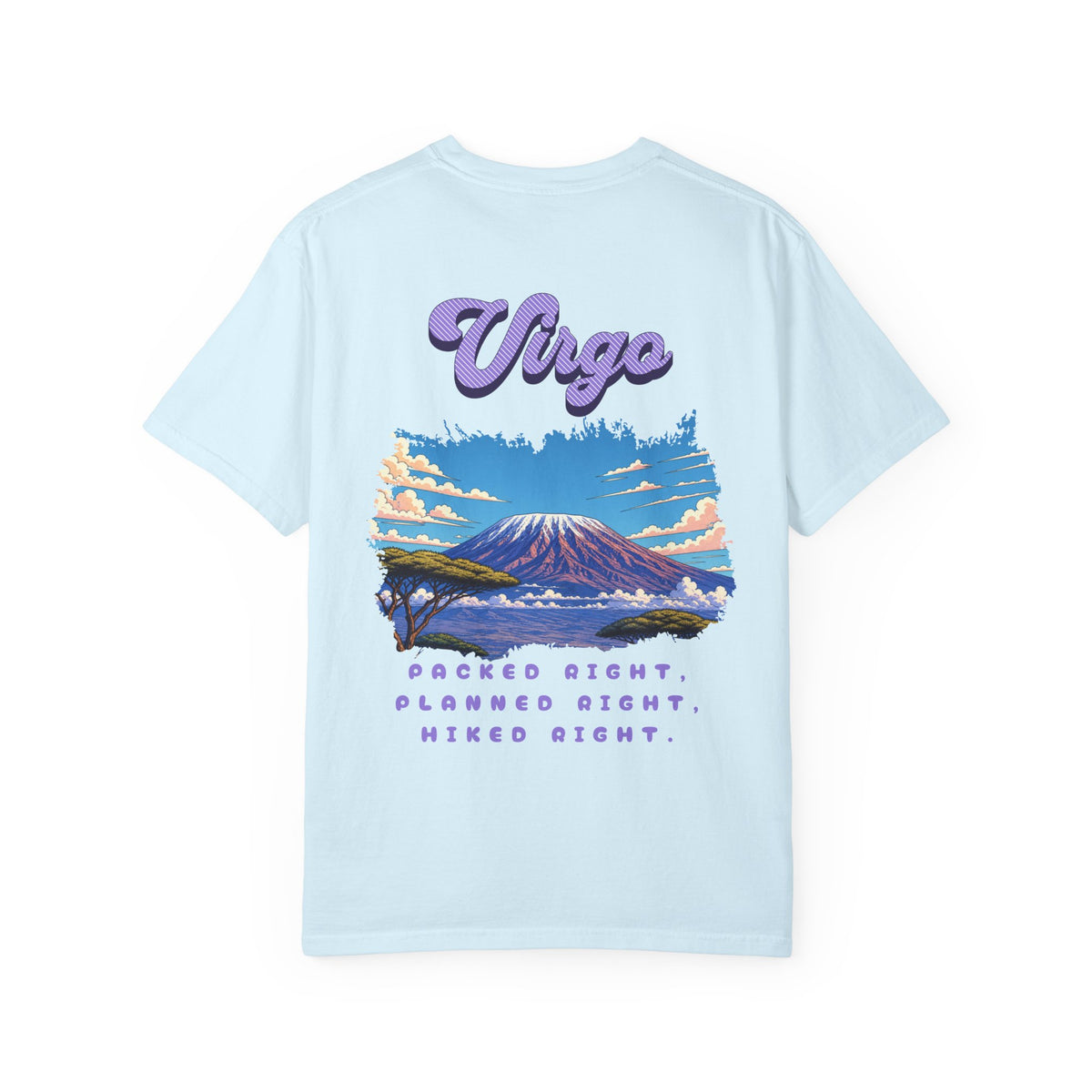 Virgo Mountain Landscape Back Design T-shirt | Zodiac Virgo Tee