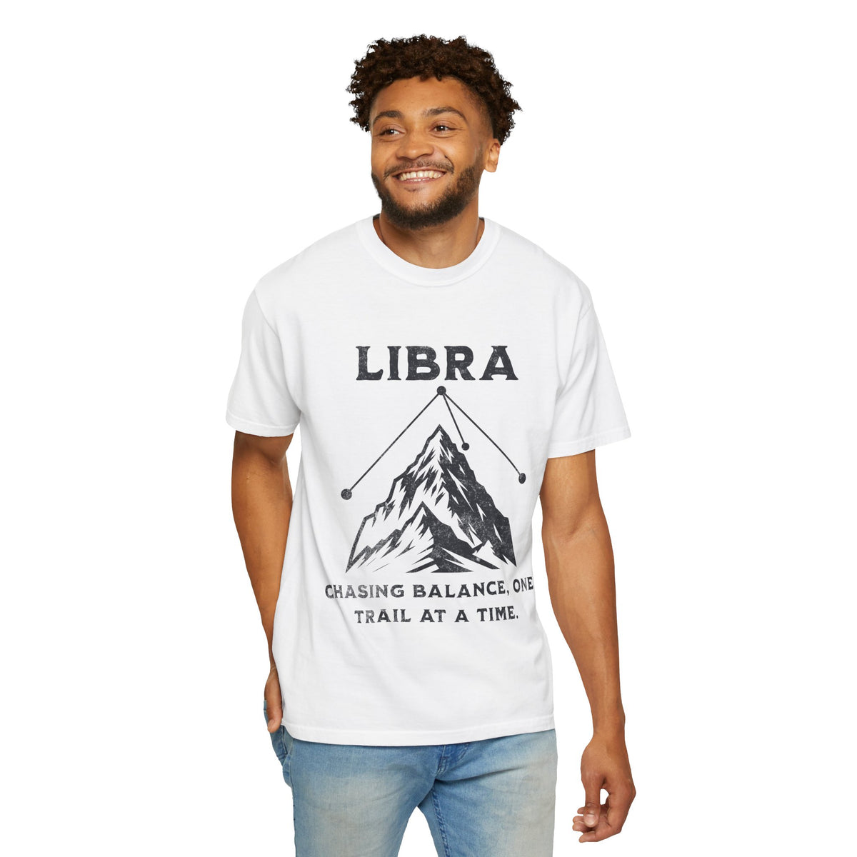 Libra Mountain Design T-shirt | Chasing Balance, One Trail at a Time