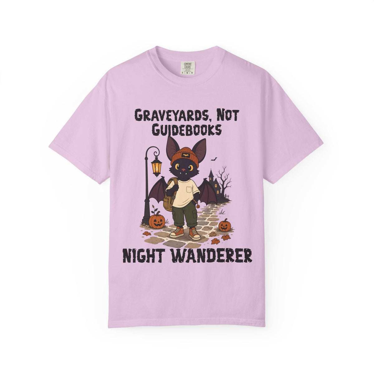 Comfort Color Graveyards Not Guidebooks Halloween T-Shirt | Bat Illustration T-Shirt | Spooky season shirt | Night Wanderer Club