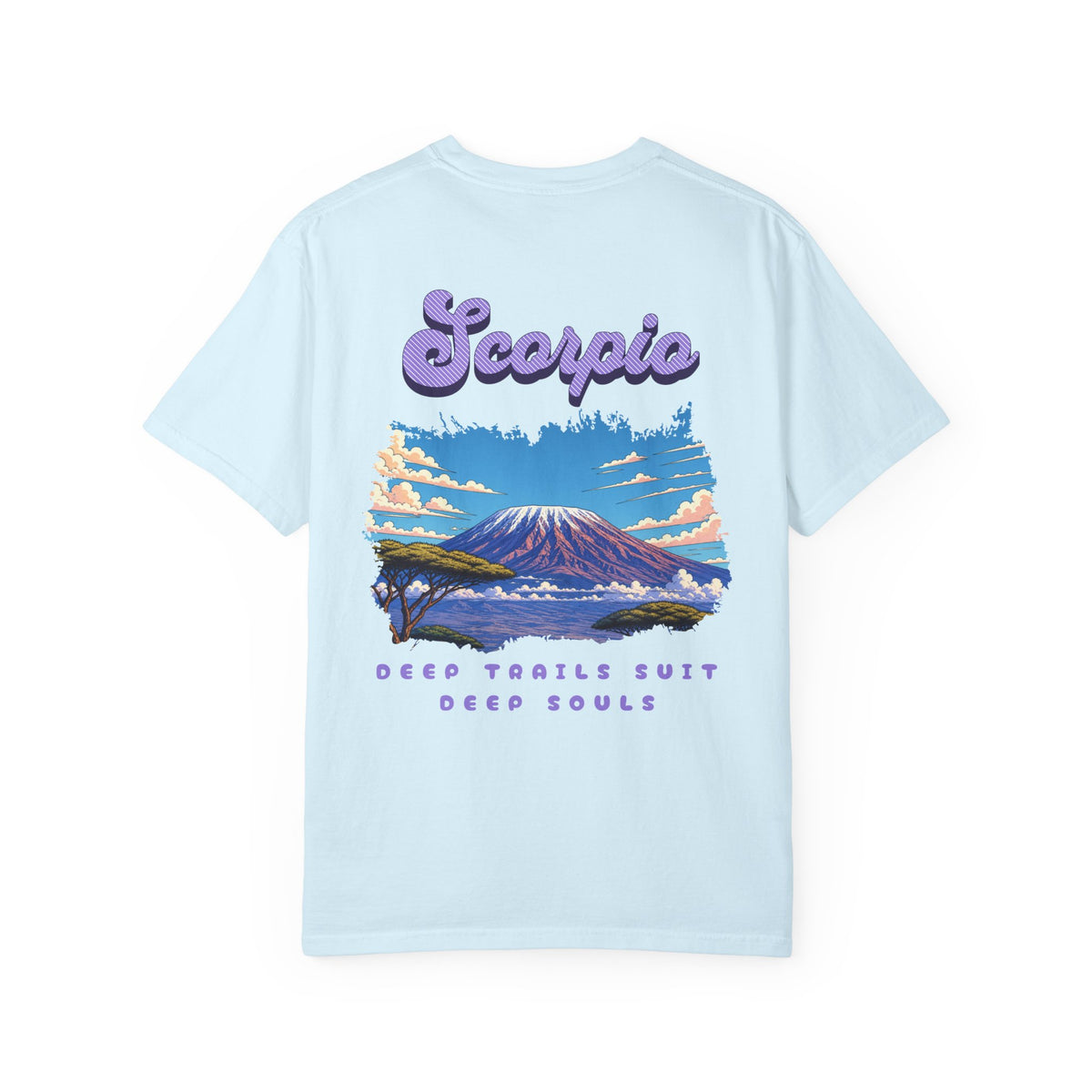 Scorpio mountain landscape Back Design T-shirt | astrology zodiac design