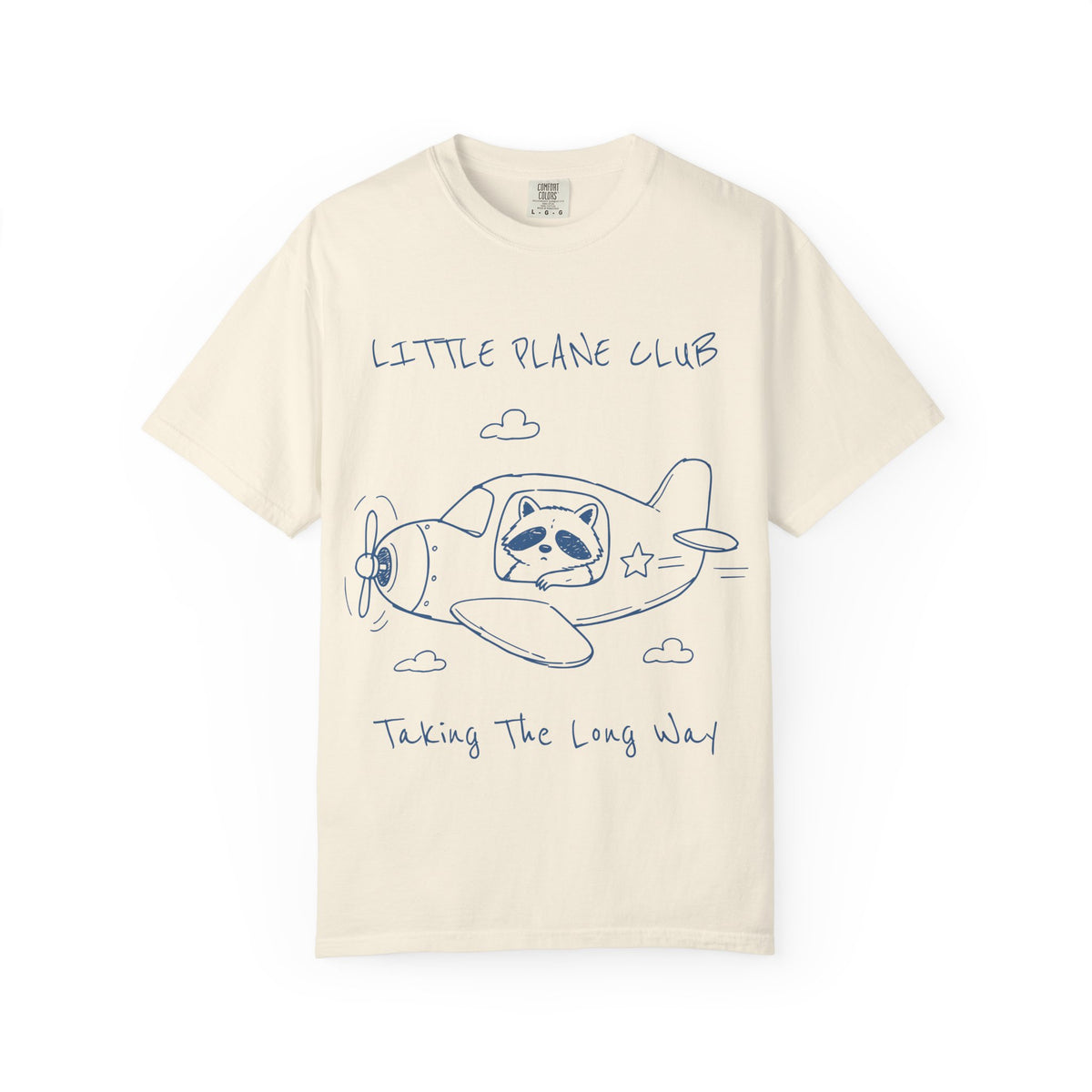 Little Plane Club raccoon airplane T-Shirt | Cute pilot illustration