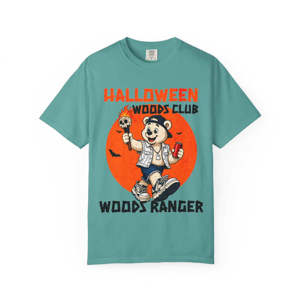 Halloween Woods Club Woods Ranger T-shirt | Vintage Cartoon Bear Design