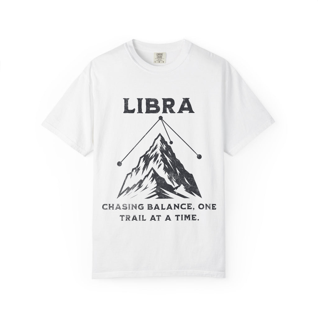 Libra Mountain Design T-shirt | Chasing Balance, One Trail at a Time