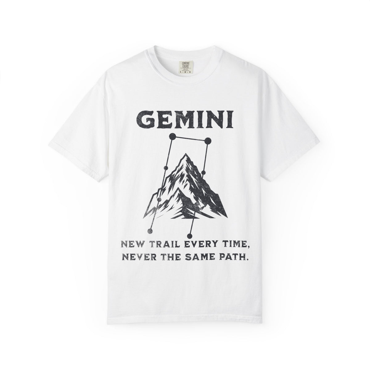 Gemini Mountain Constellation T-Shirt | Zodiac Hiking Graphic Tee