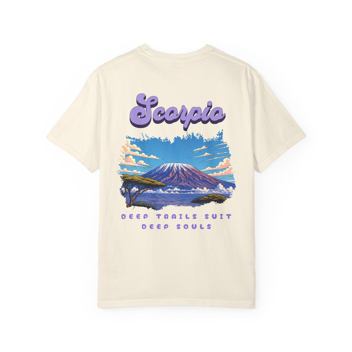 Scorpio mountain landscape Back Design T-shirt | astrology zodiac design