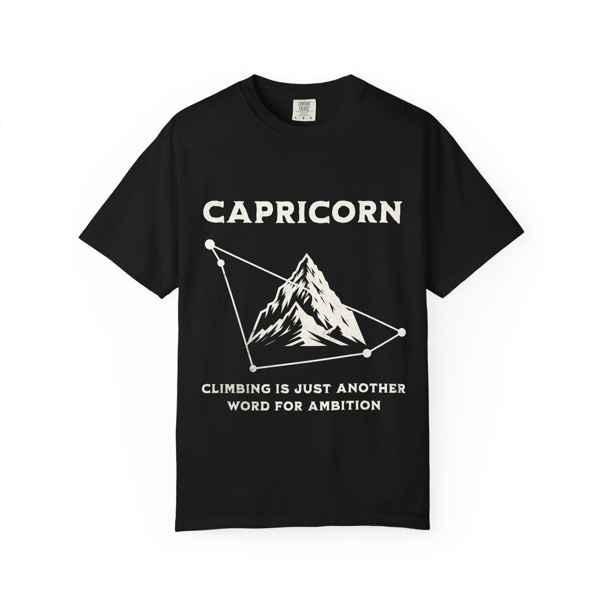 Capricorn mountain constellation T-Shirt | Zodiac astrology tee, climbing ambition design