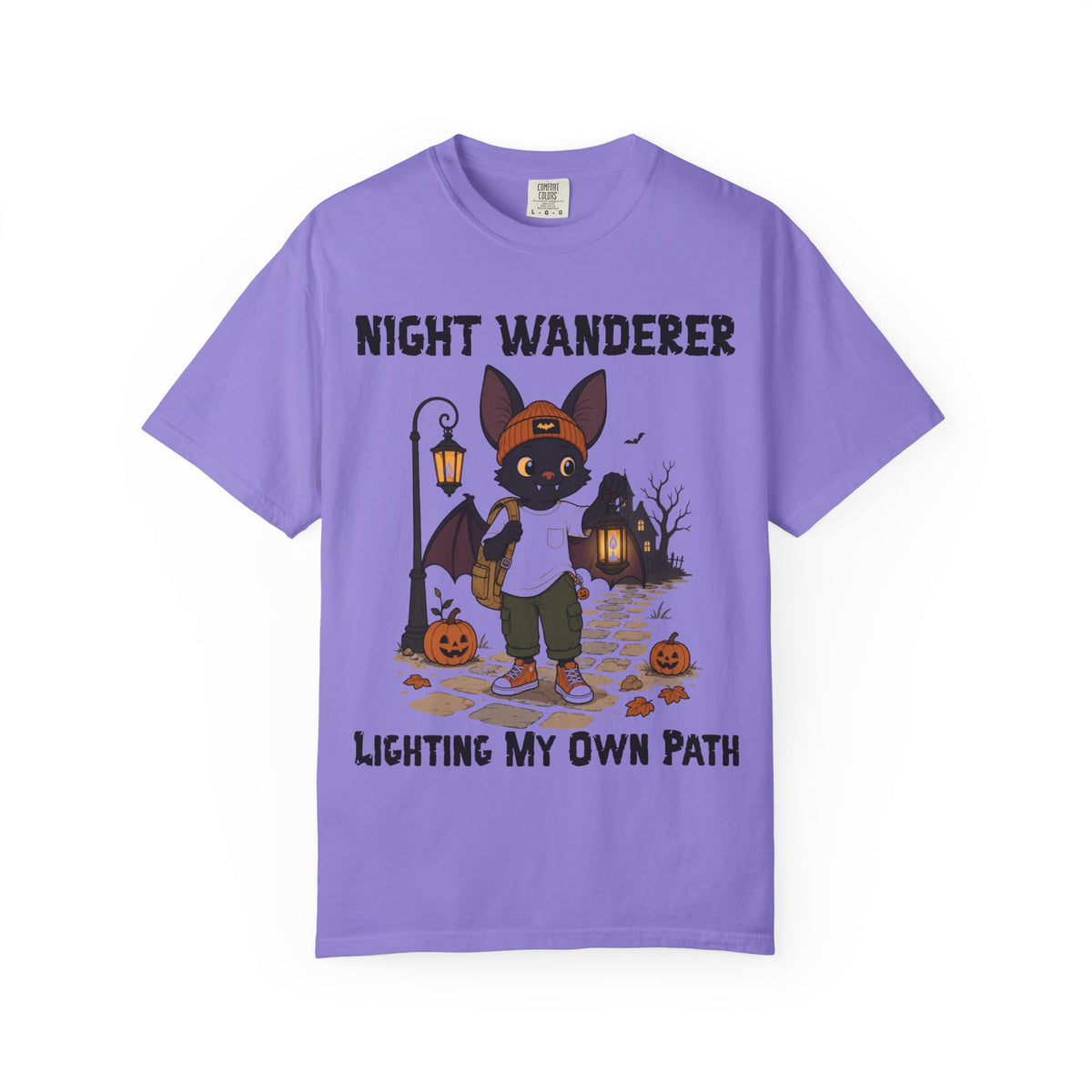 Lighting my own path Halloween T-Shirt | Bat Illustration T-Shirt | Spooky season shirt | Night Wanderer Club