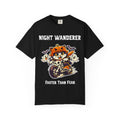 Comfort Color Faster Than Fear Halloween T-Shirt | Cat on Motorcycle Shirt | Halloween Pumpkin Ghosts t-shirt | Night Wanderer Club