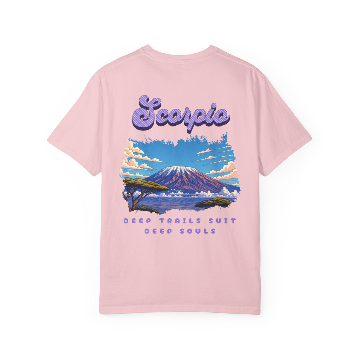 Scorpio mountain landscape Back Design T-shirt | astrology zodiac design