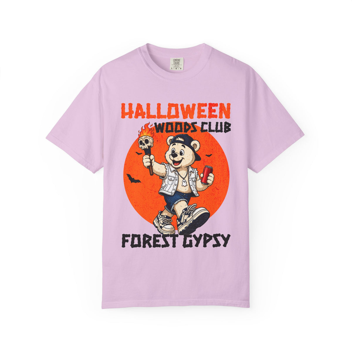 Halloween Woods Club Forest Gypsy T-shirt | Retro Cartoon Skull Bear