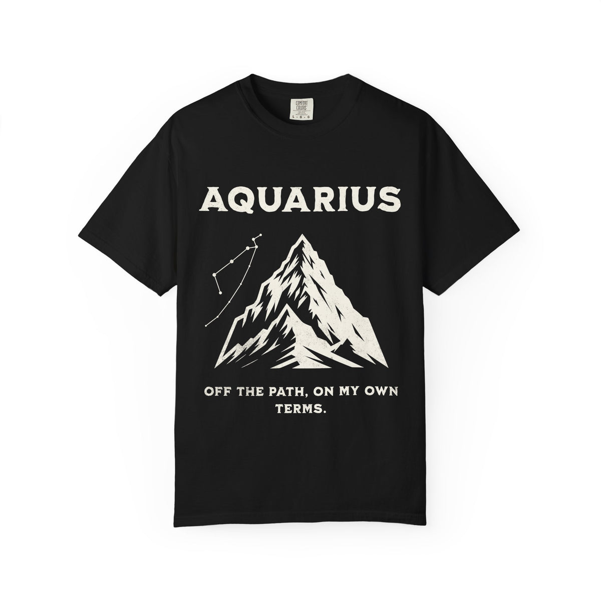 Aquarius Mountain Constellation T-shirt | Zodiac Tee, 'Off the Path' Quote