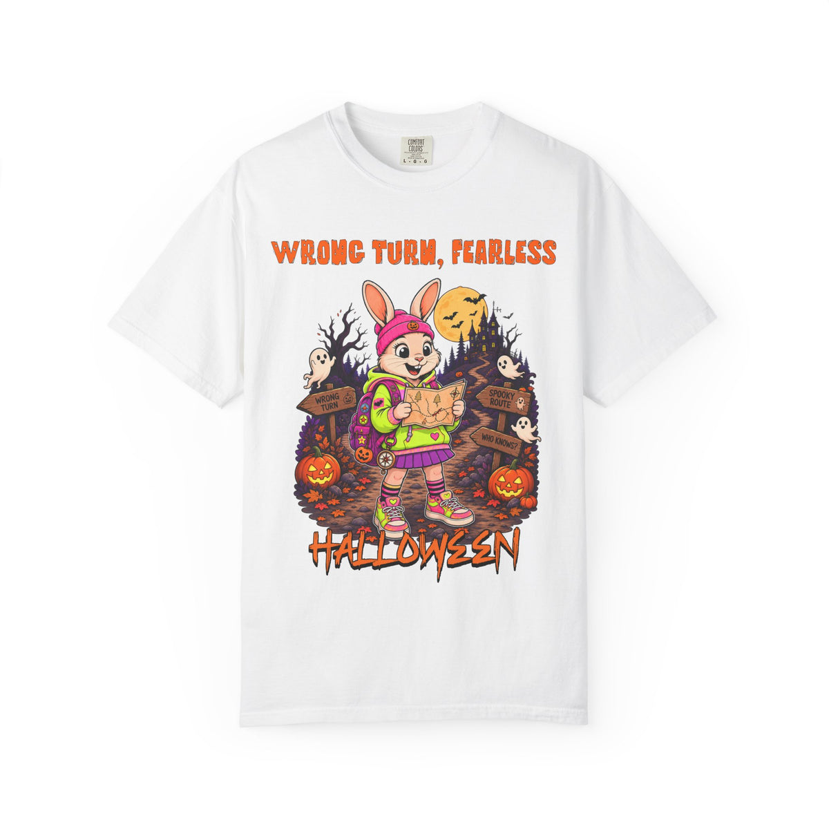 Wrong Turn Fearless Bunny Halloween T-Shirt | Cute Trick or Treat Design