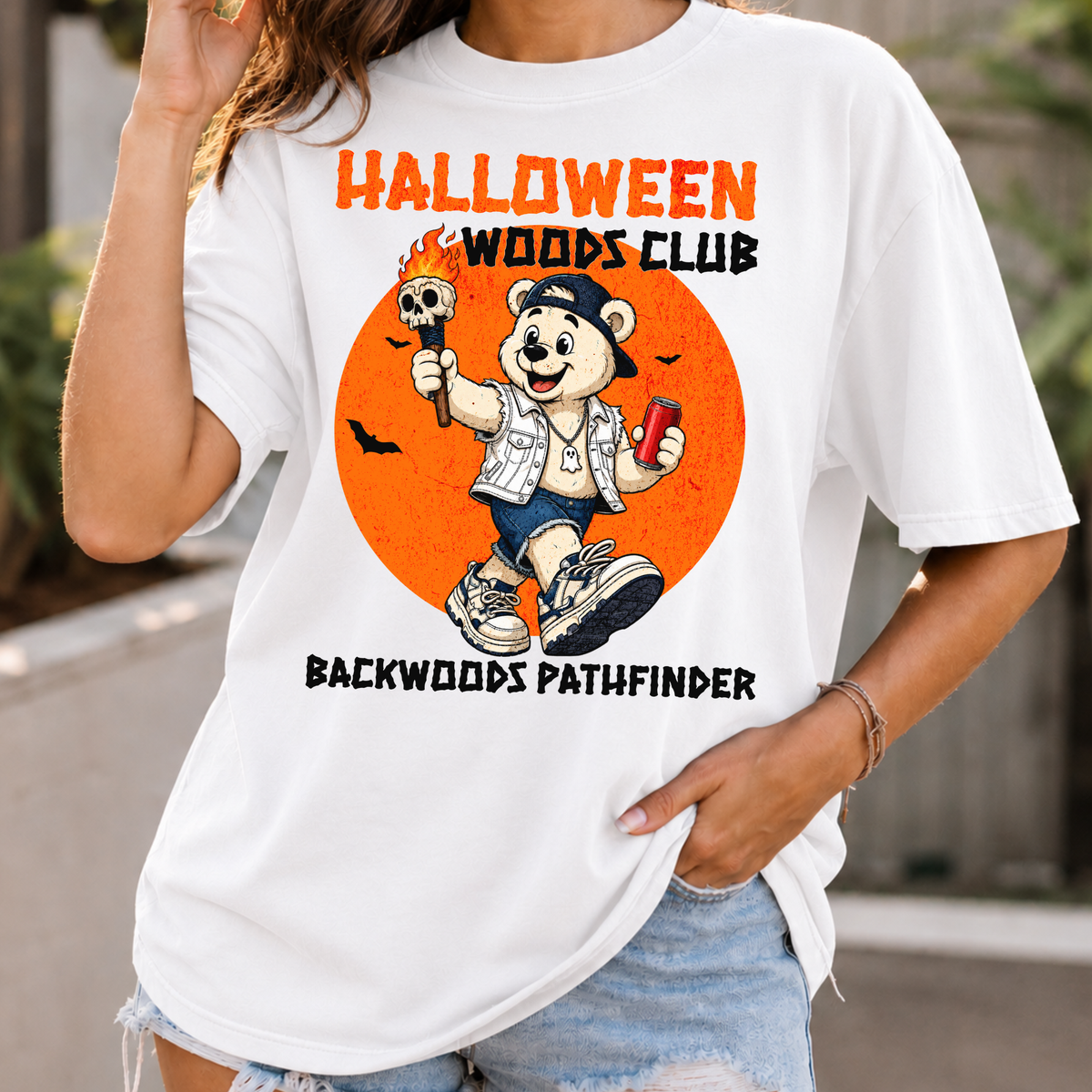 Halloween Woods Club T-Shirt | Backwoods Pathfinder Retro Mascot