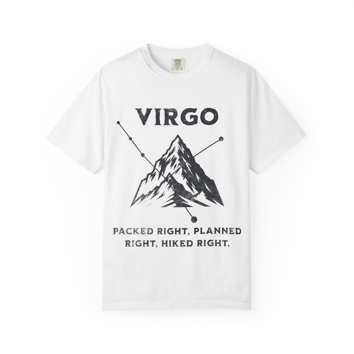 Virgo Mountain Graphic T-shirt | Astrology Zodiac Tee, Hiking Theme
