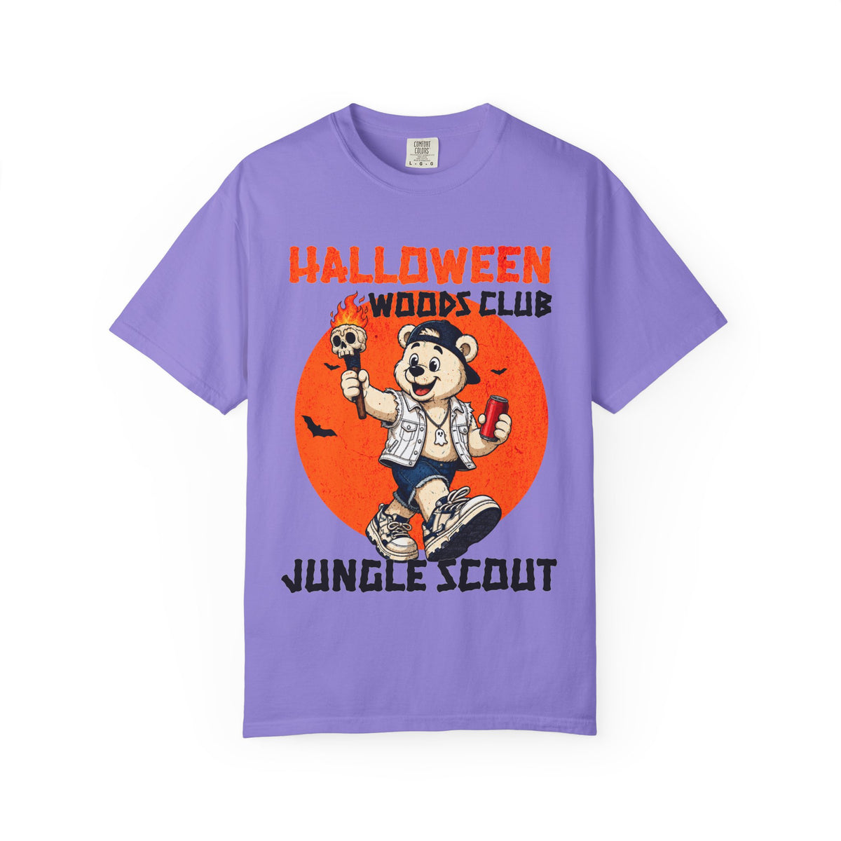 Halloween Woods Club Jungle Scout T-shirt | Vintage Cartoon Bear Design