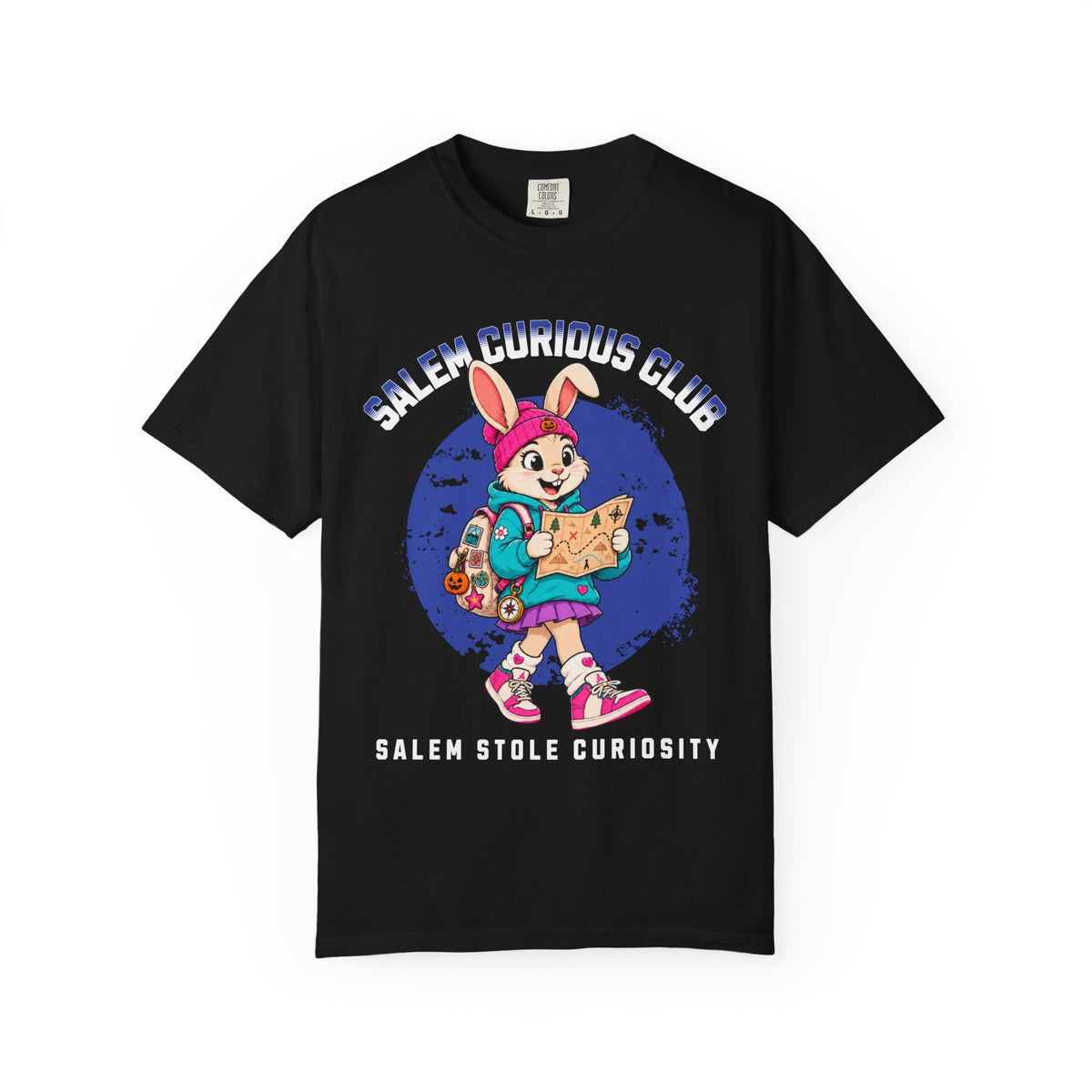 Salem Curious Club Bunny Map Graphic T-shirt | Salem Stole Curiosity