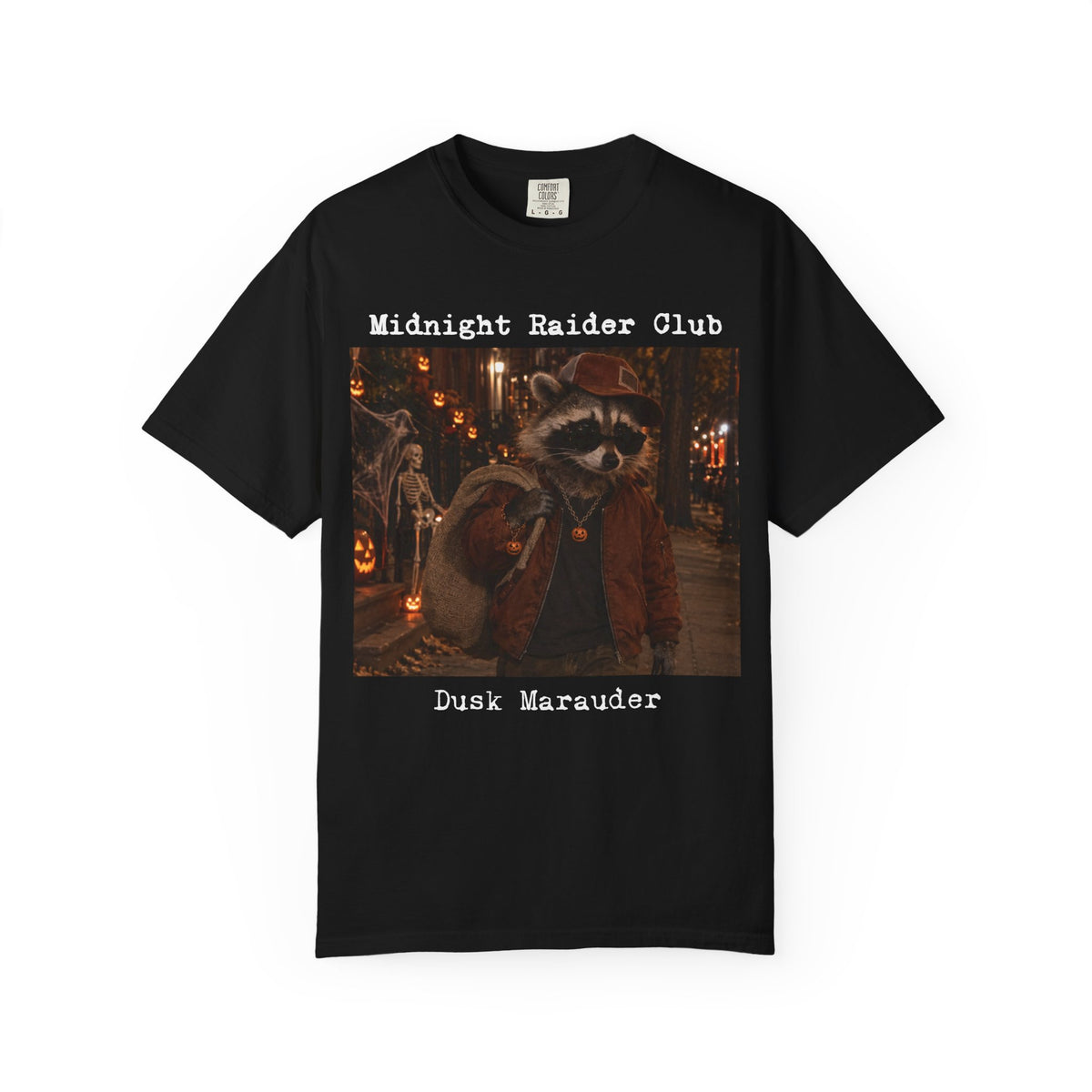 Midnight Raider Club raccoon graphic T-Shirt | Dusk Marauder aesthetic