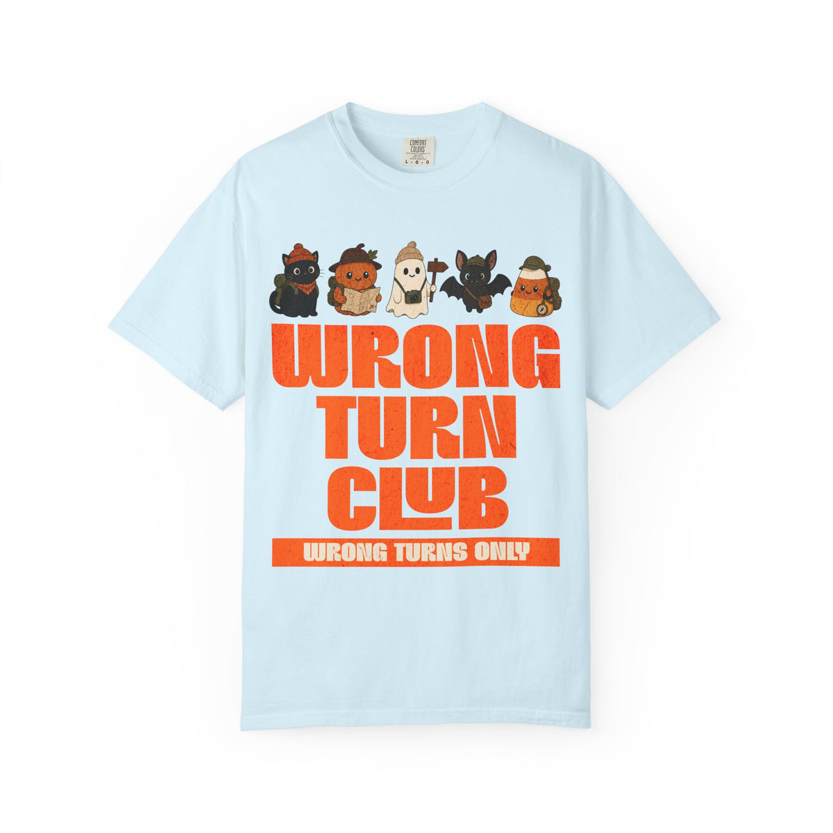 Wrong Turn Club T-shirt | Halloween Horror Characters, Retro Orange Text