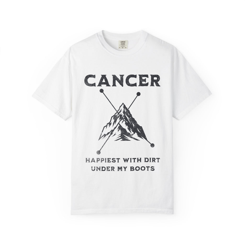 Cancer zodiac mountain T-Shirt | Happiest with dirt under my boots