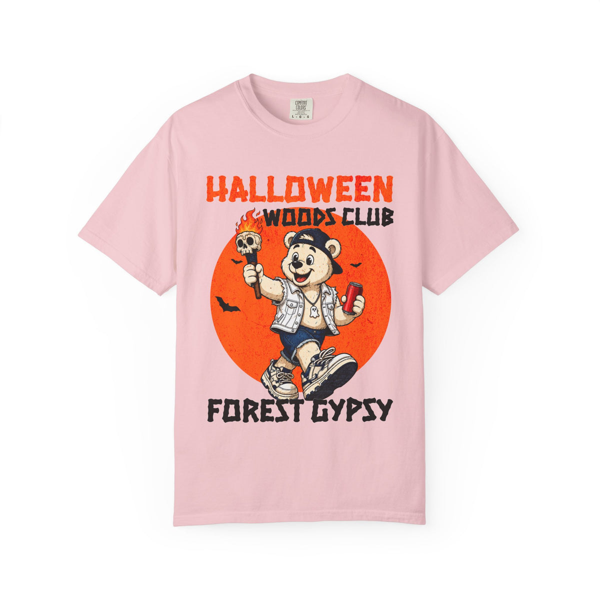 Halloween Woods Club Forest Gypsy T-shirt | Retro Cartoon Skull Bear