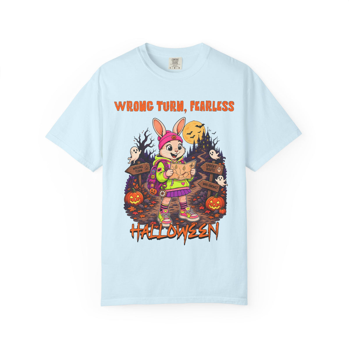 Wrong Turn Fearless Bunny Halloween T-Shirt | Cute Trick or Treat Design