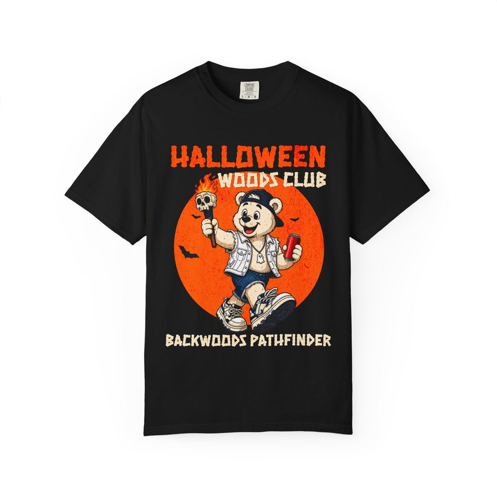 Halloween Woods Club T-Shirt | Backwoods Pathfinder Retro Mascot