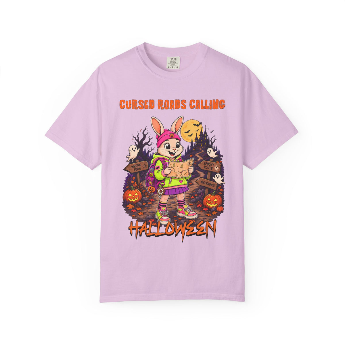Cursed Roads Calling Halloween Bunny Costume T-shirt | Spooky Pumpkin Trick-or-Treat